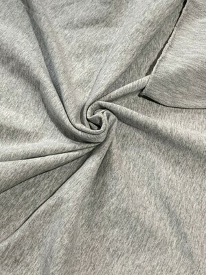 Marle Light Grey | Stretch French Terry Solids, 280gsm | 190cm Wide
