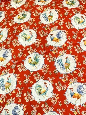 Roosters Red | Quilting Cotton | 112cm wide - 0.45m Piece