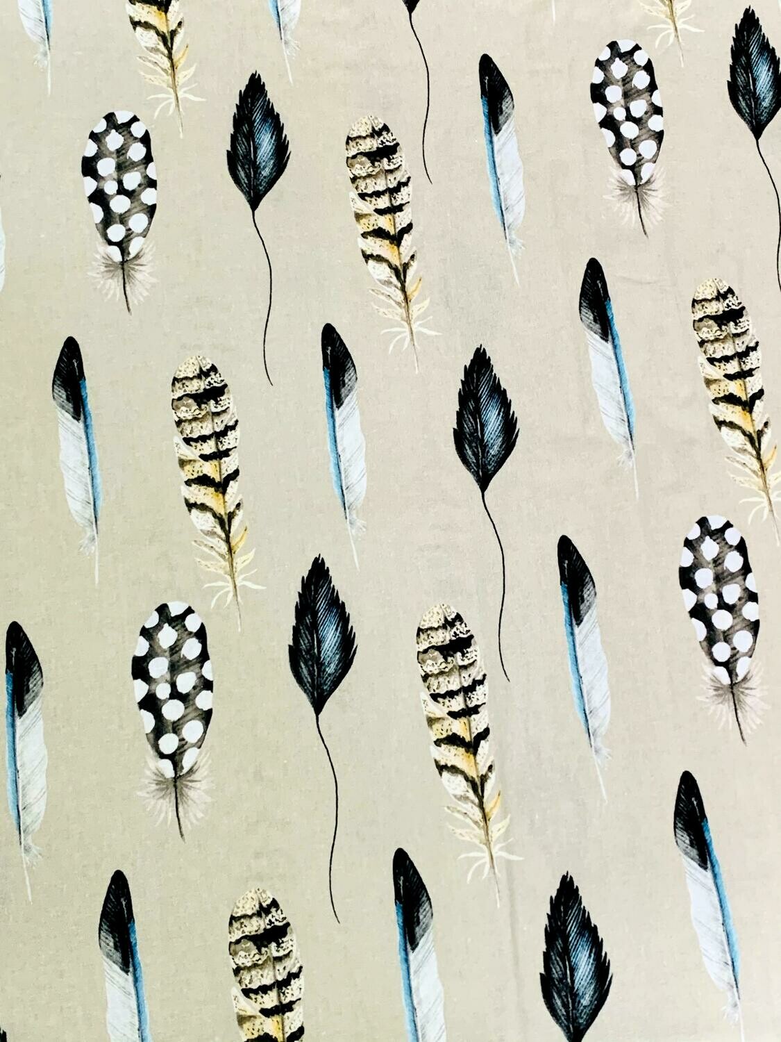 Pretty Feathers, Beige | Quilting Cotton | 112cm wide - 0.5m Piece