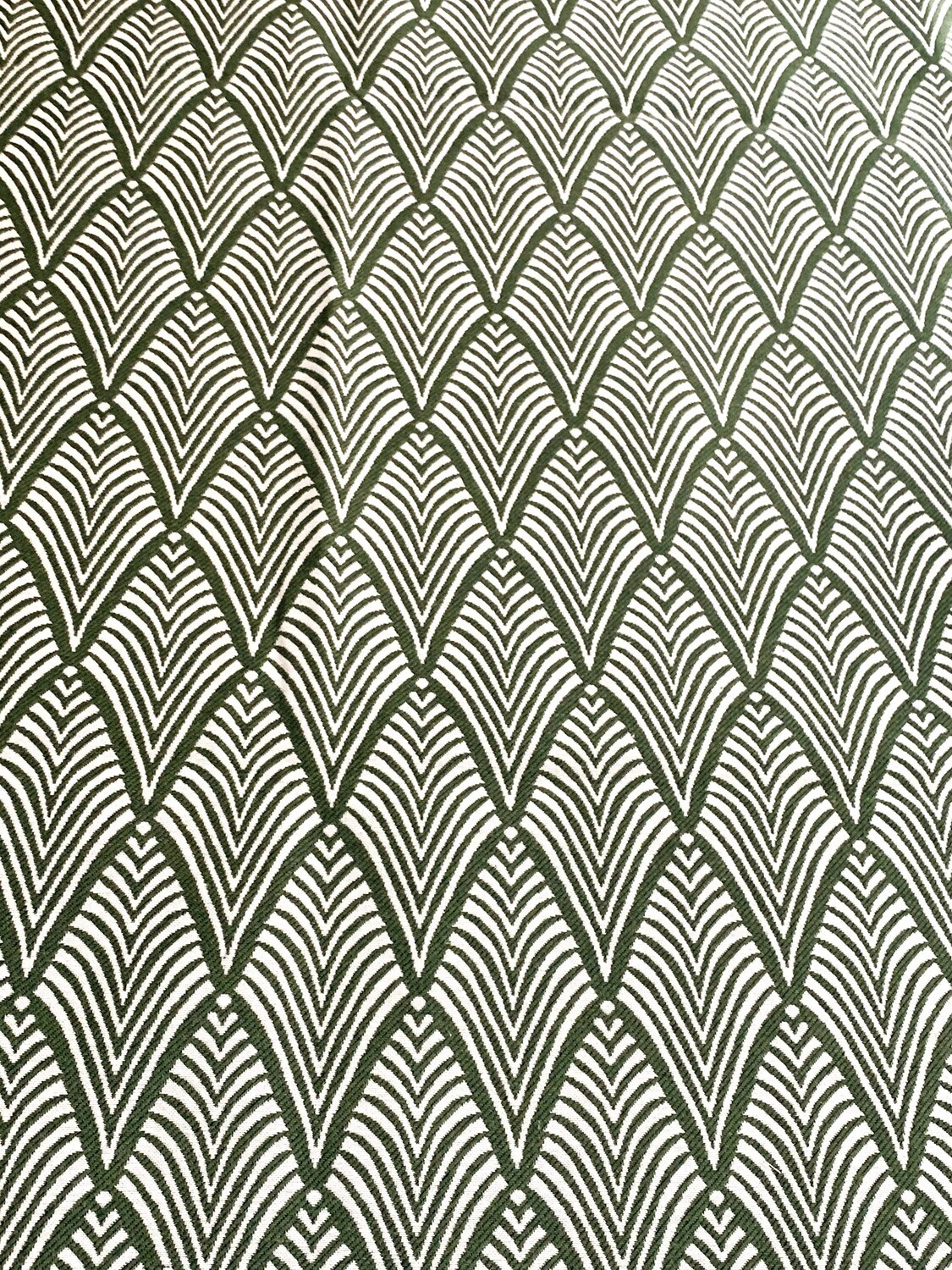 Geo Leaves, Moss Green | Furnishing Tapestry | 146cm wide