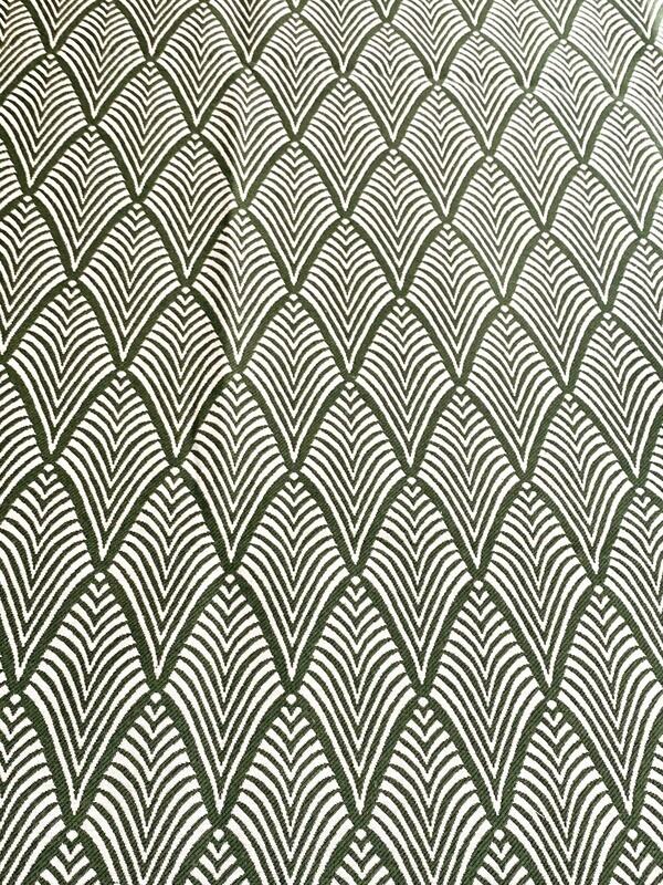 Geo Leaves, Moss Green | Furnishing Tapestry | 146cm wide
