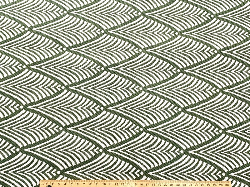 Geo Leaves, Moss Green | Furnishing Tapestry | 146cm wide