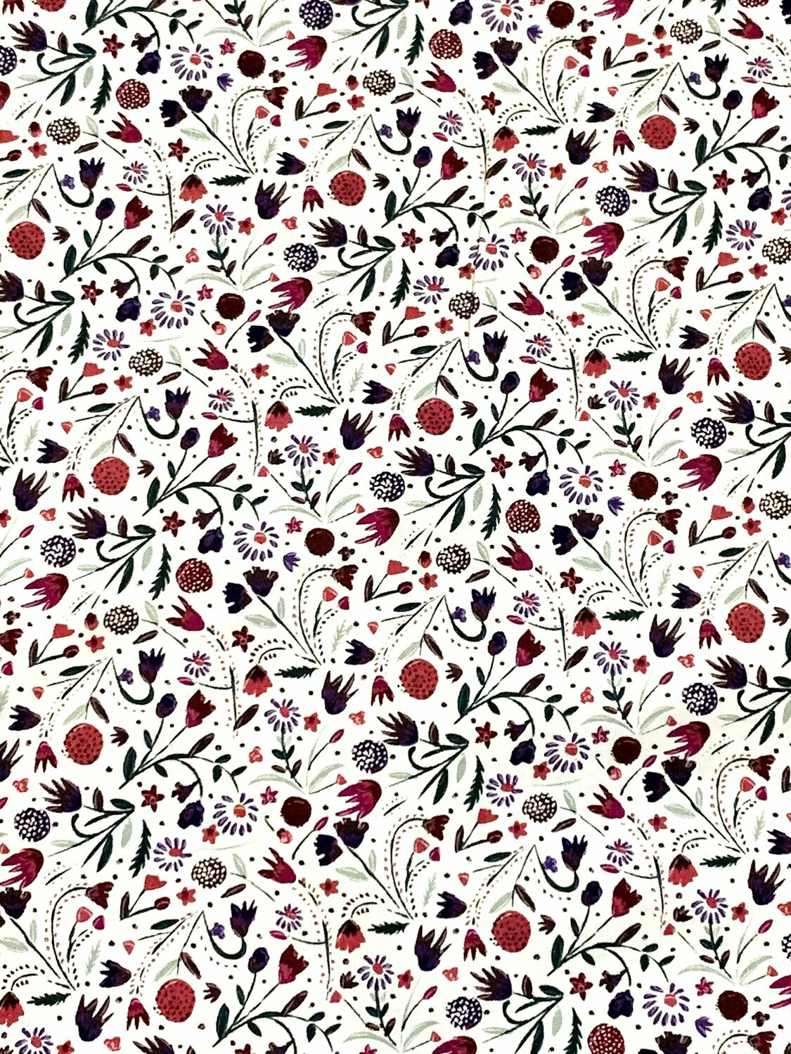 Small Print Floral, White Quilting Cotton | 112cm wide