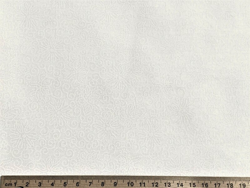 Floral Swirls, White Tone-On-Tone Blender | Quilting Cotton | 112cm wide