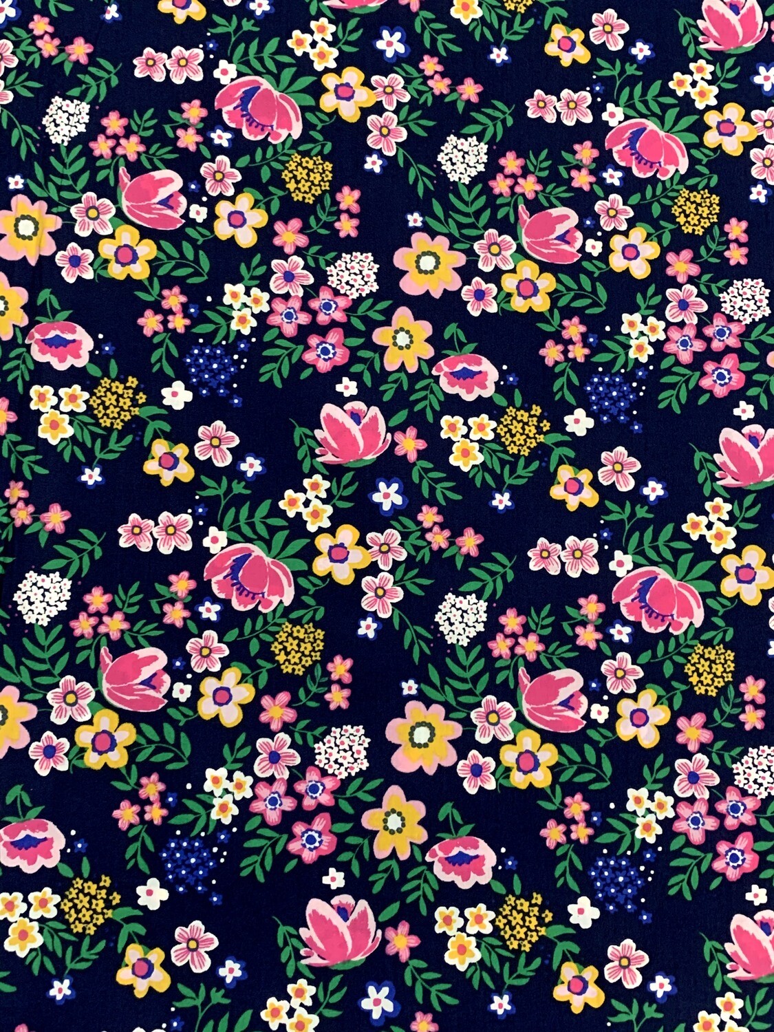 Floral on Navy | Cotton Poplin | 150cm wide