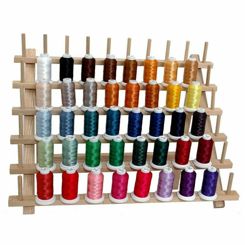 60-Spool Wooden Thread Stand Spool Storage Rack