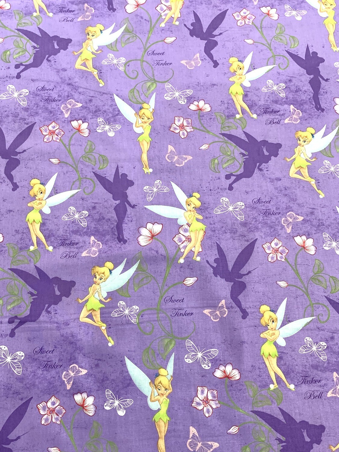 Tinkerbell Purple | Licensed Quilting Cotton | 112cm wide
