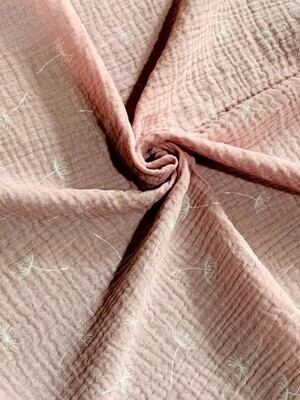 Dandelion, Pastel Pink | Double Gauze Muslin | 135cm wide