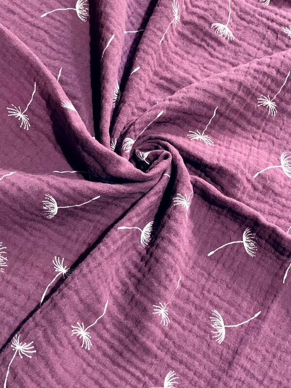 Dandelion, Magenta | Double Gauze Muslin | 135cm wide