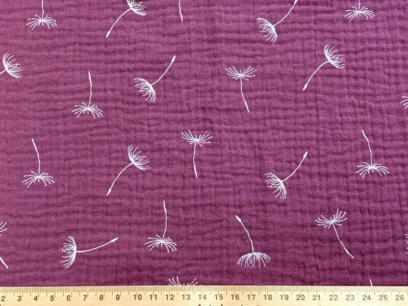 Dandelion, Magenta | Double Gauze Muslin | 135cm wide