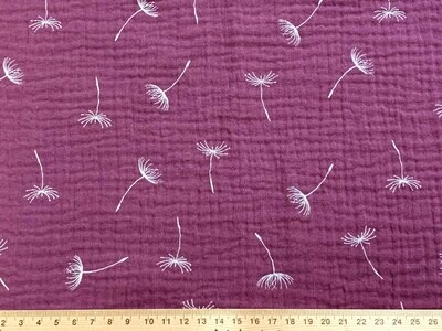 Dandelion, Magenta | Double Gauze Muslin | 135cm wide