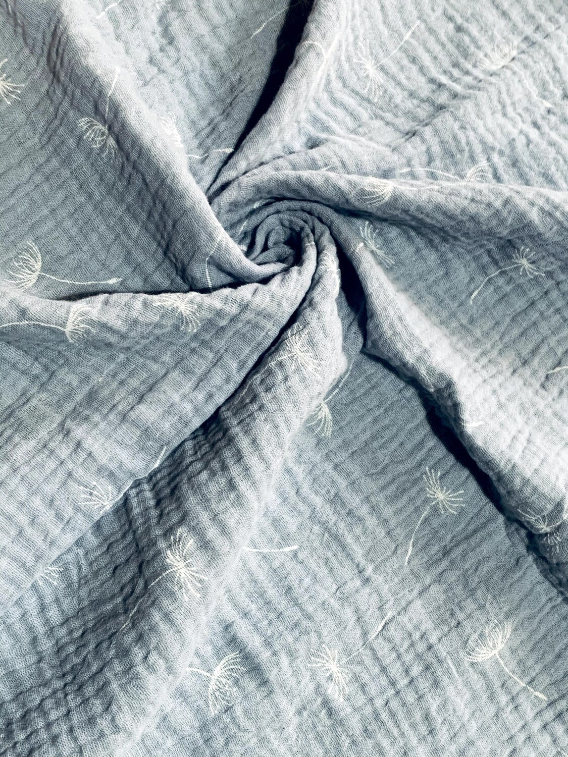 Dandelion, Pastel Blue | Double Gauze Muslin | 135cm Wide