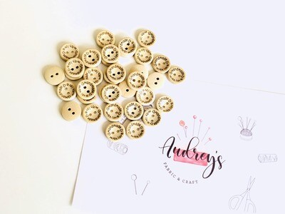 Wooden Buttons | &quot;Handmade with Love&quot; (Pack of 10)