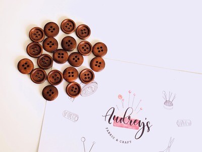 Wooden Buttons | Cinnamon Brown (pack of 10)