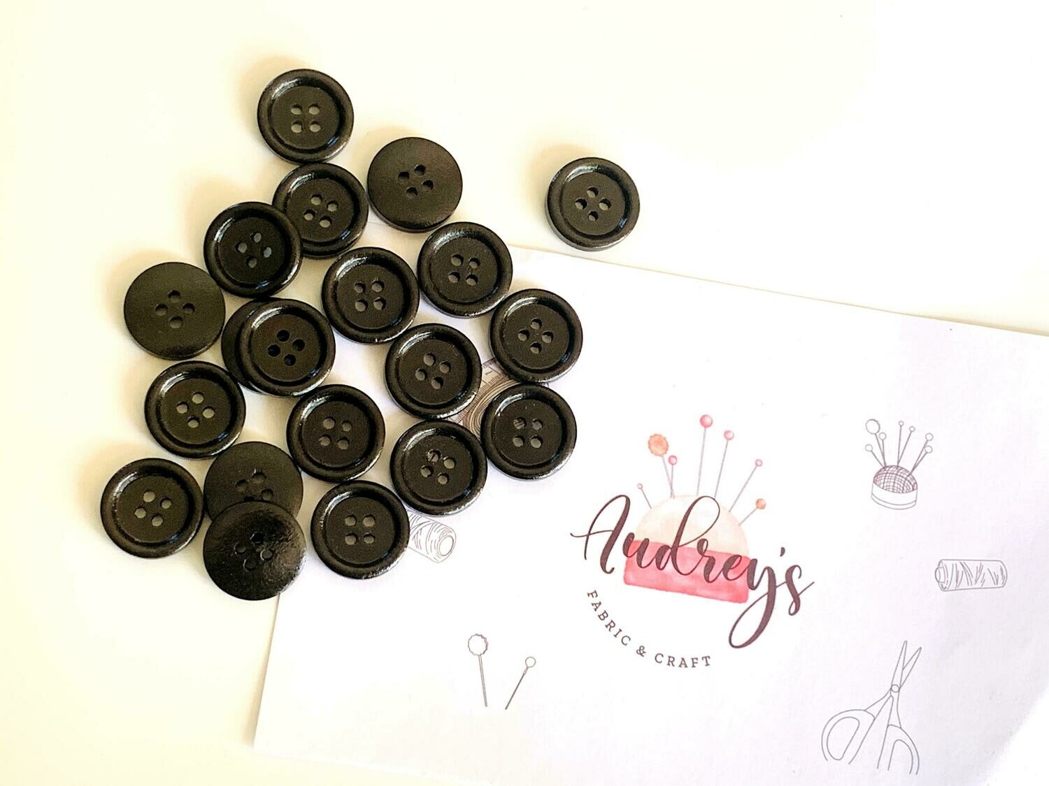 Wooden Buttons | Dark Brown (pack of 10)