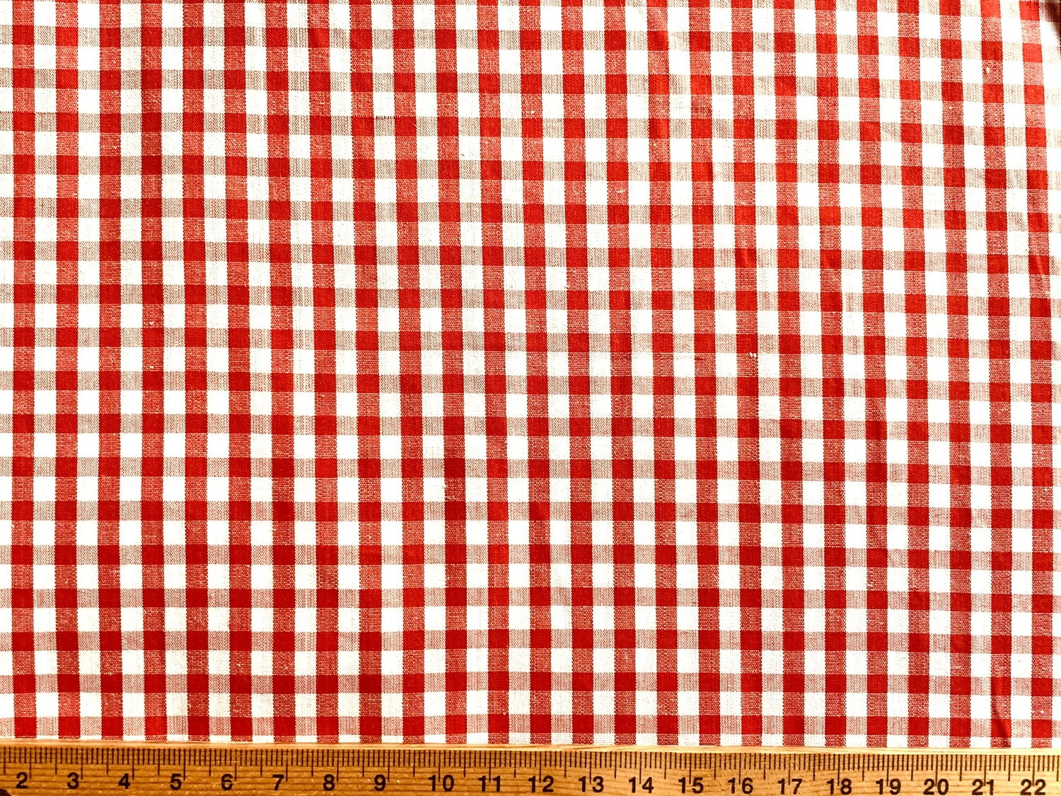 Gingham Red & White, 4mm Checks  | Cotton Woven | 150cm Wide