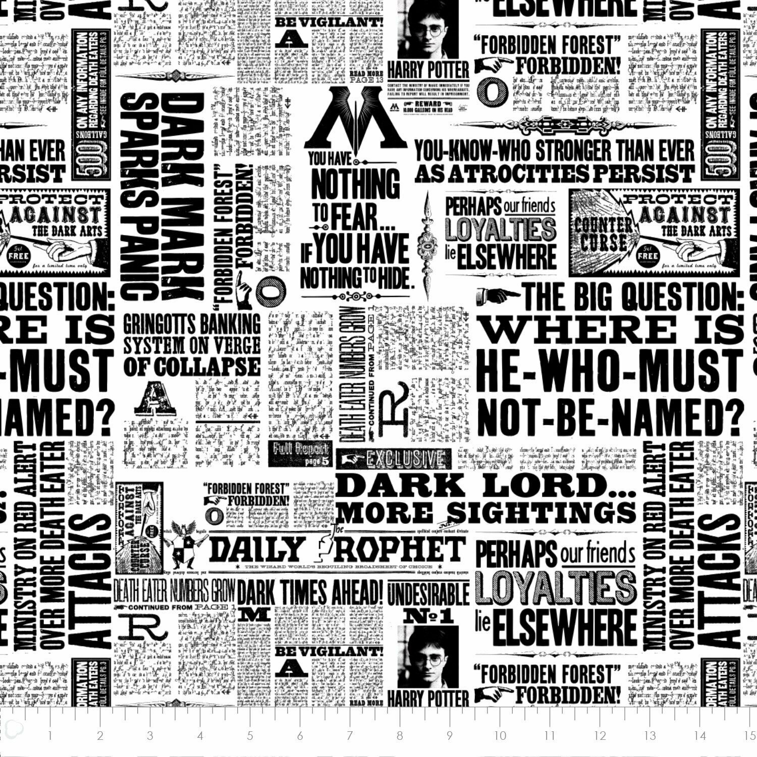 Newsprint, Harry Potter | Licensed Quilting Cotton | 112cm wide