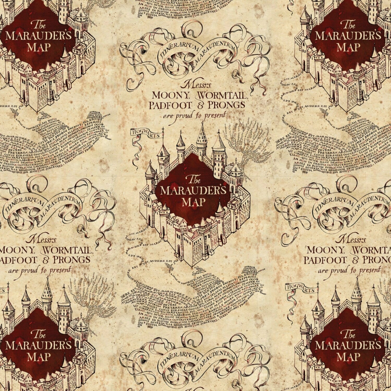 Marauders Map, Harry Potter | Licensed Quilting Cotton | 112cm wide