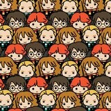 Kawaii Characters Stacked, Harry Potter | Licensed Quilting Cotton | 112cm Wide