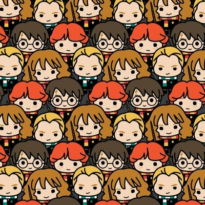 Kawaii Characters Stacked, Harry Potter | Licensed Quilting Cotton | 112cm Wide