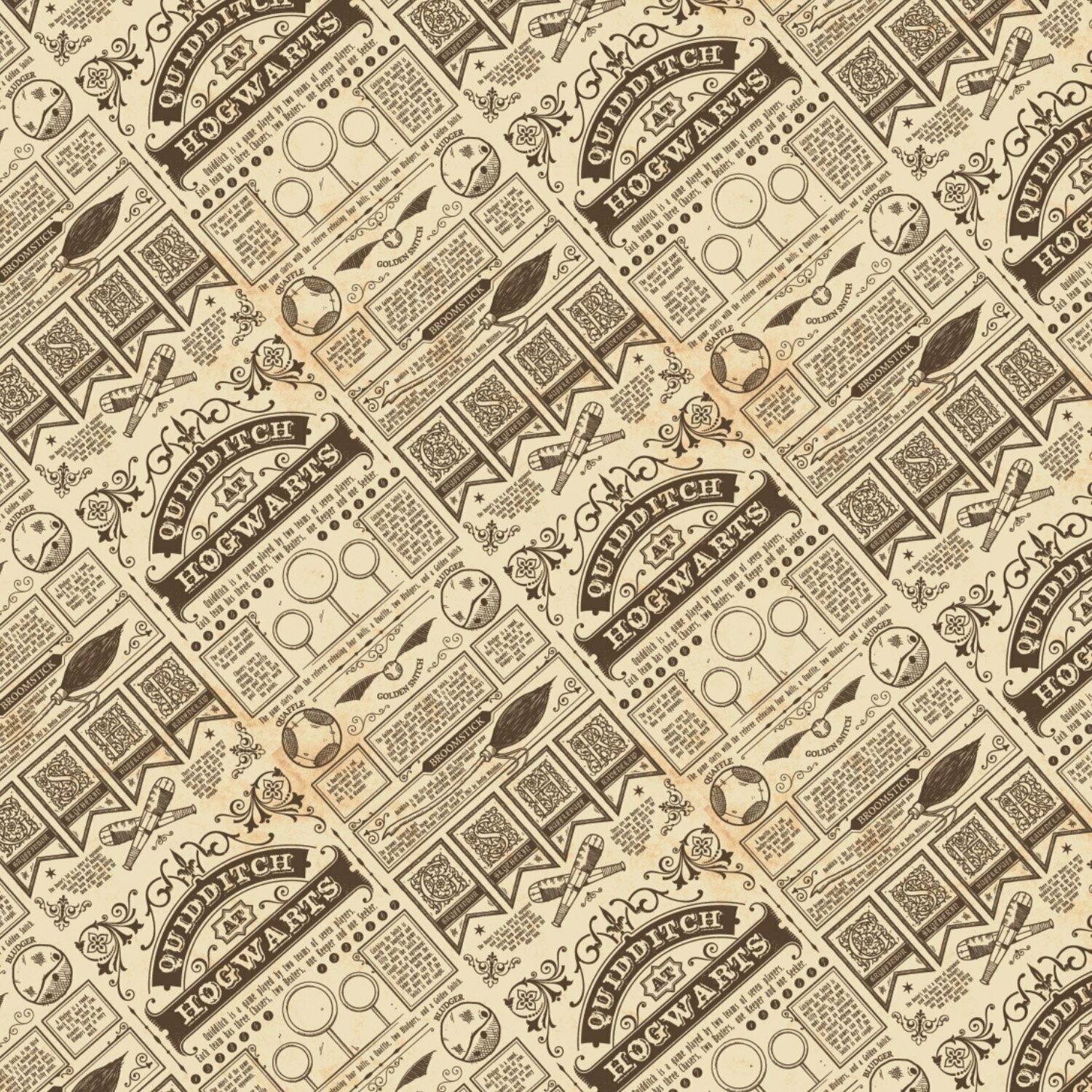 Quidditch at Hogwarts, Harry Potter | Licensed Quilting Cotton | 112cm wide