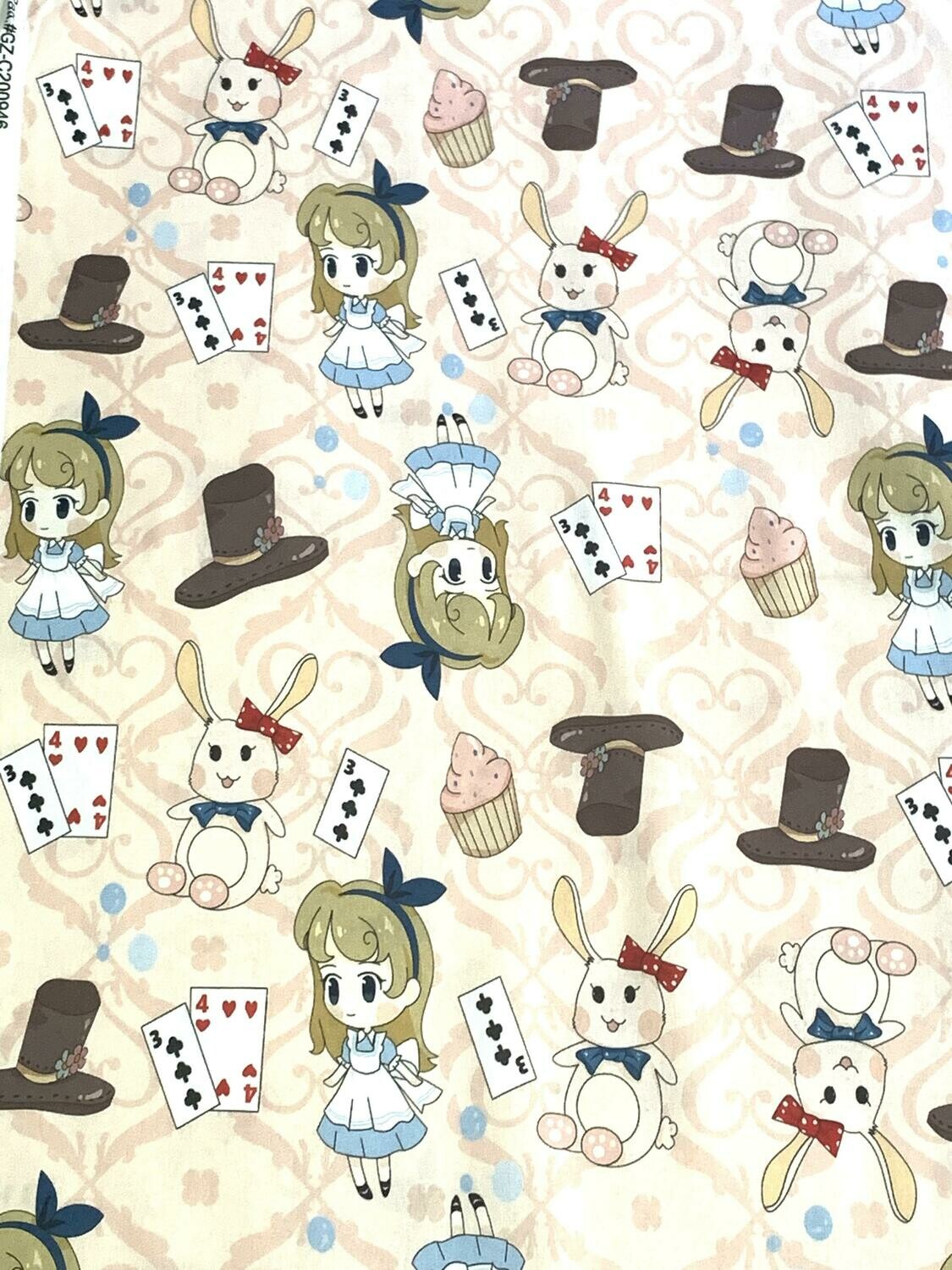 Alice in Wonderland, Kawaii | Licensed Quilting Cotton | 112cm Wide - 0.65m Piece