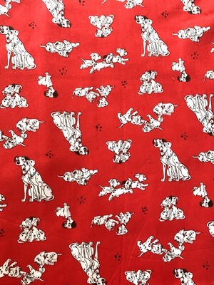 101 Dalmatians, Red | Licensed Quilting Cotton | 112cm wide