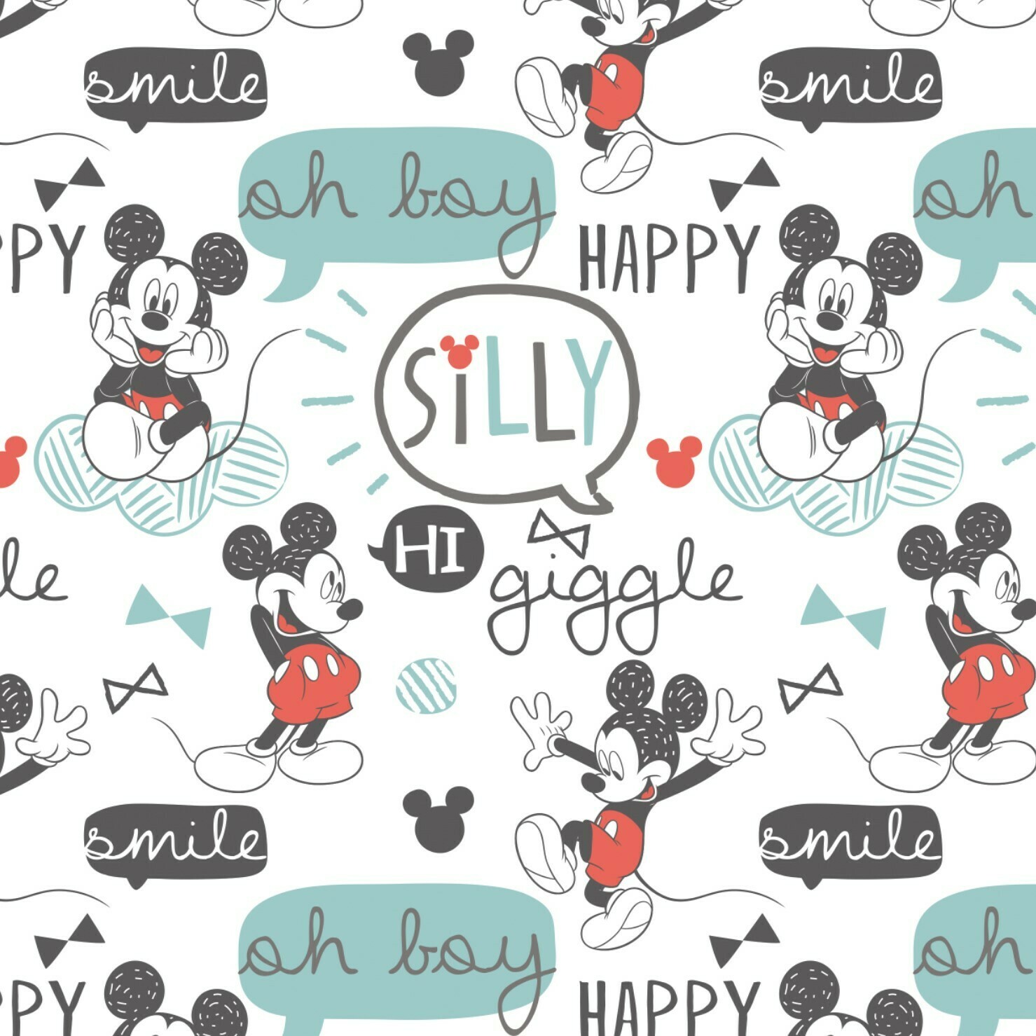 Oh Boy, Mickey Mouse | Licensed Quilting Cotton | 112cm wide