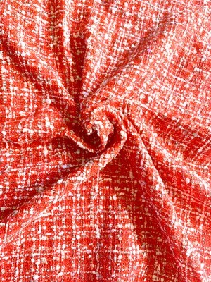 Sparkly Red | Boucle Suiting Fabric | 150cm Wide