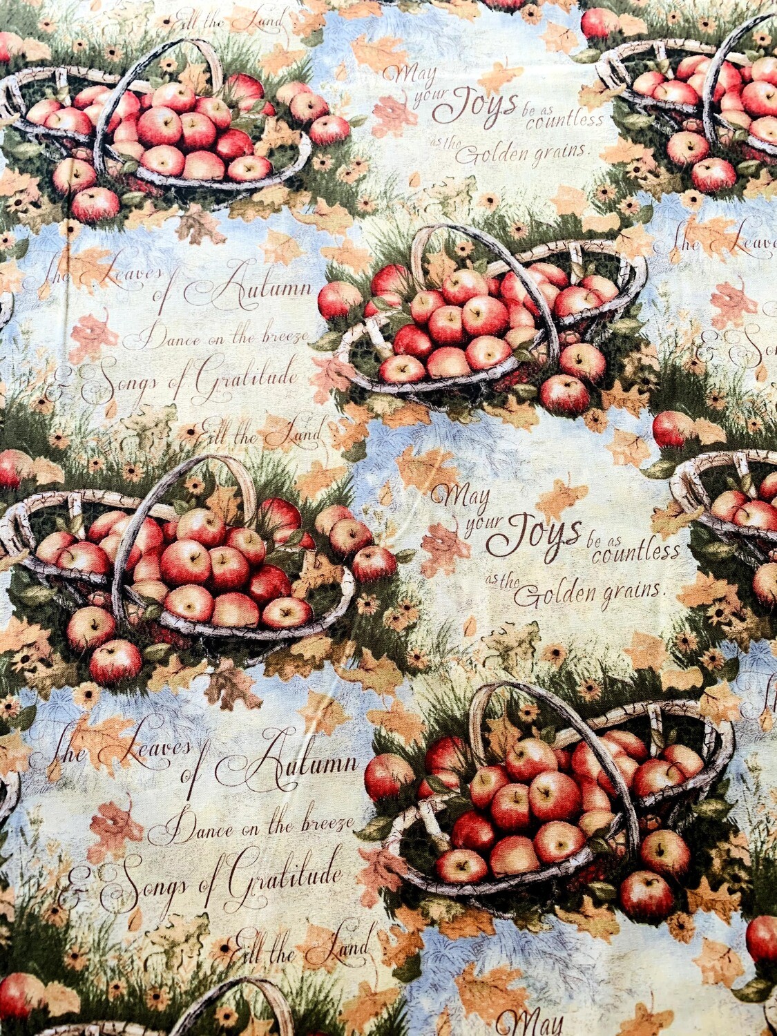 Apples, Autumn Harvest Joy | Quilting Cotton | 112cm wide - 0.9m Piece