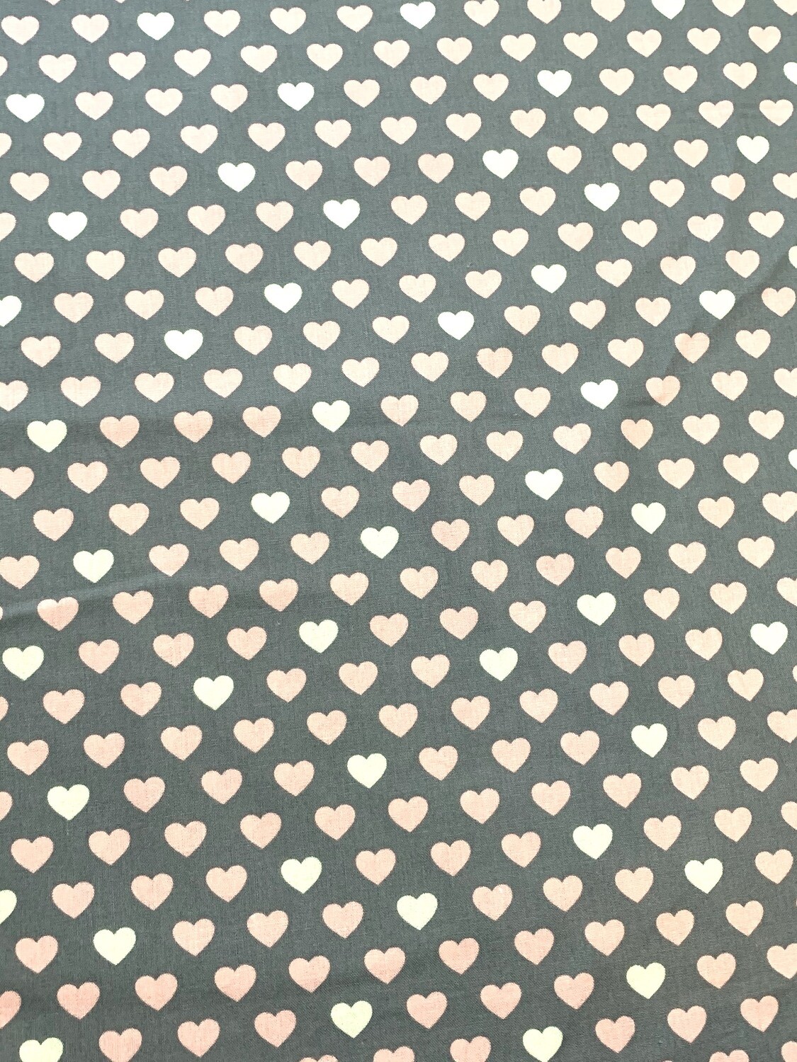 Pastel Hearts on Grey | Quilting Cotton | 112cm wide