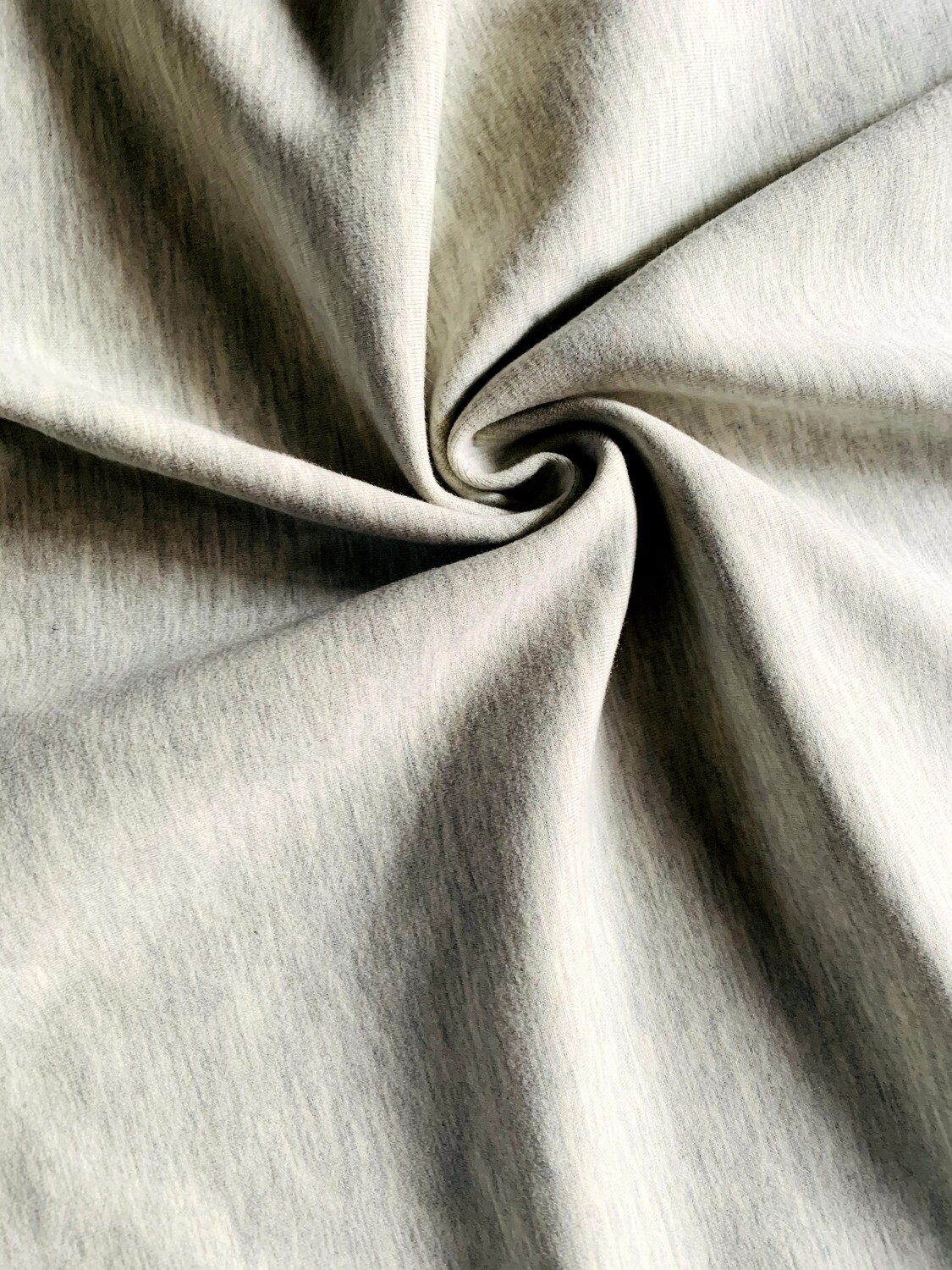 Marle Light Grey | Combed Cotton Lycra Solid, 320gsm | 180cm Wide - 0.75m Piece