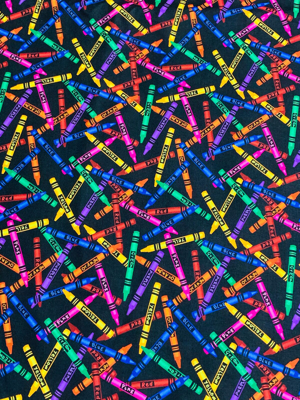 Crayons, Rainbow | Quilting Cotton | 112cm wide