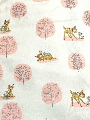 Bambi & Thumper, Pink | Licensed Quilting Cotton | 112cm wide