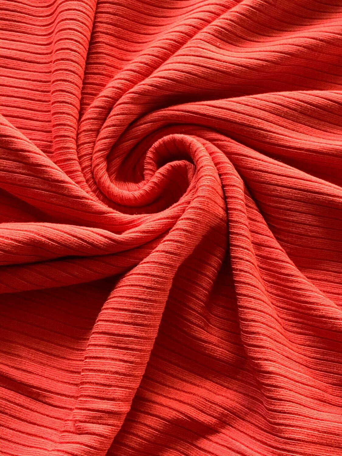 Coral Solid | Modal Spandex, Mini Rib Knit | 140cm Wide -  0.35m Piece