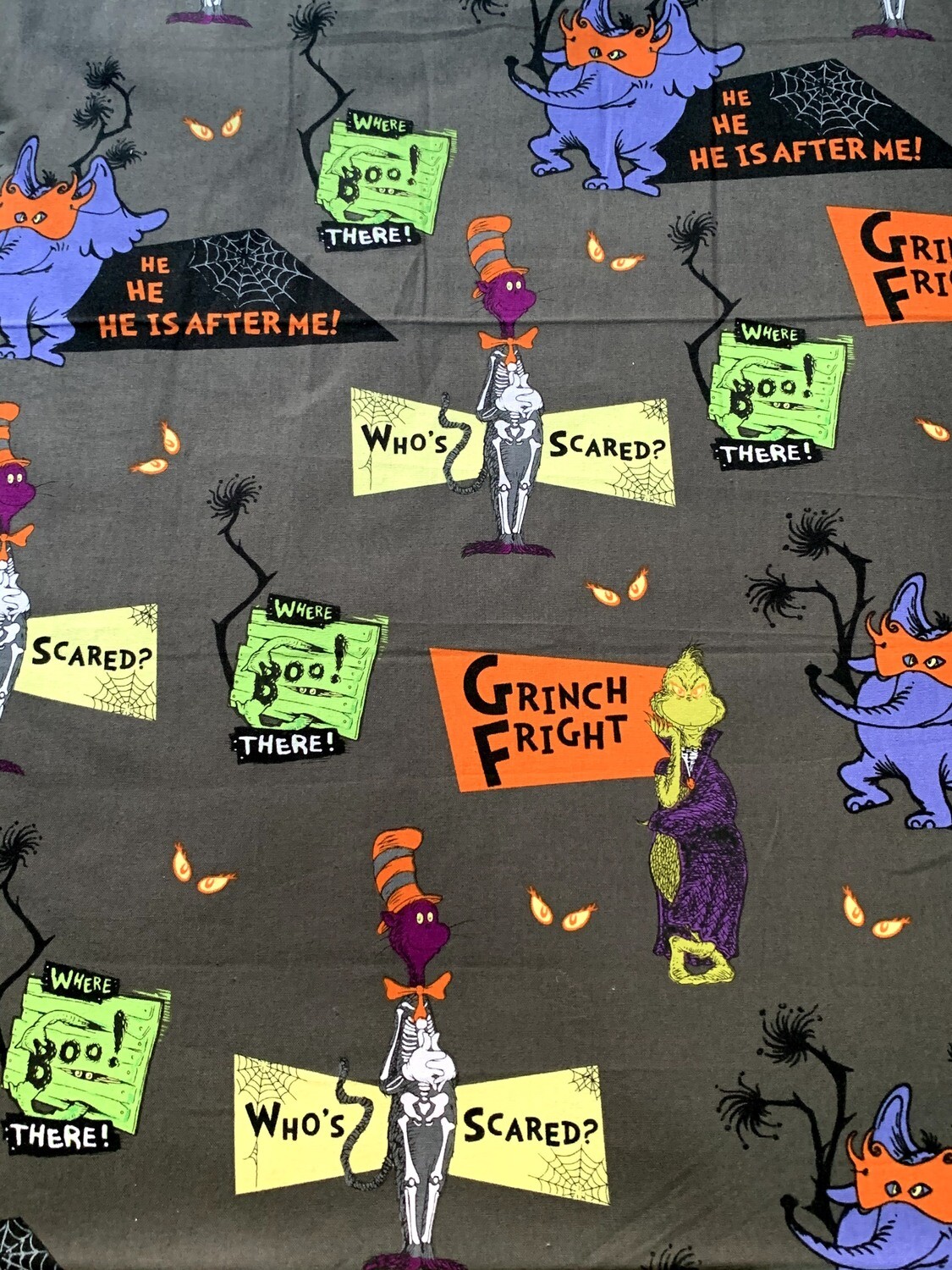 Grinch Fright | Licensed Quilting Cotton | 112cm wide - Final Piece