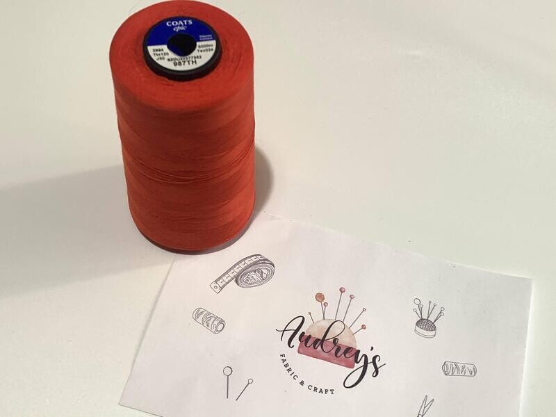 Coats Epic 120 Sewing Thread | 987TH (Orange Red) | 5000m Spool