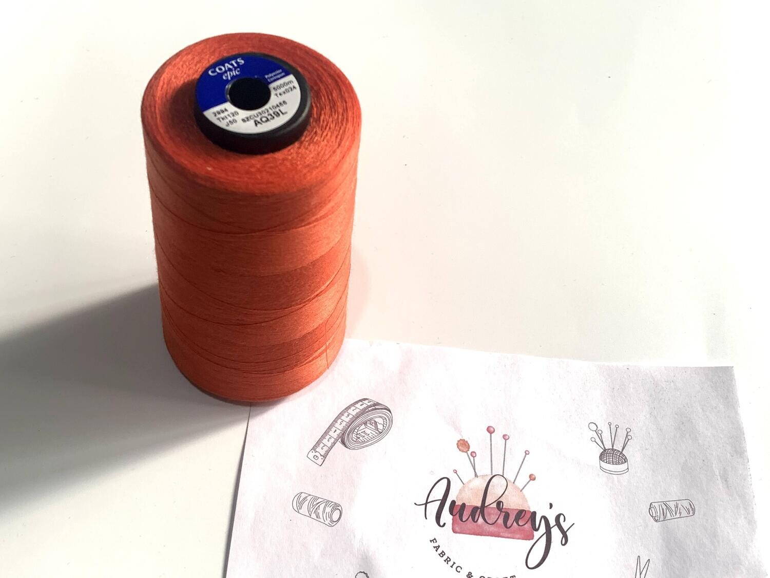 Coats Epic 120 Sewing Thread | AD39L (Fire Red) | 5000m Spool