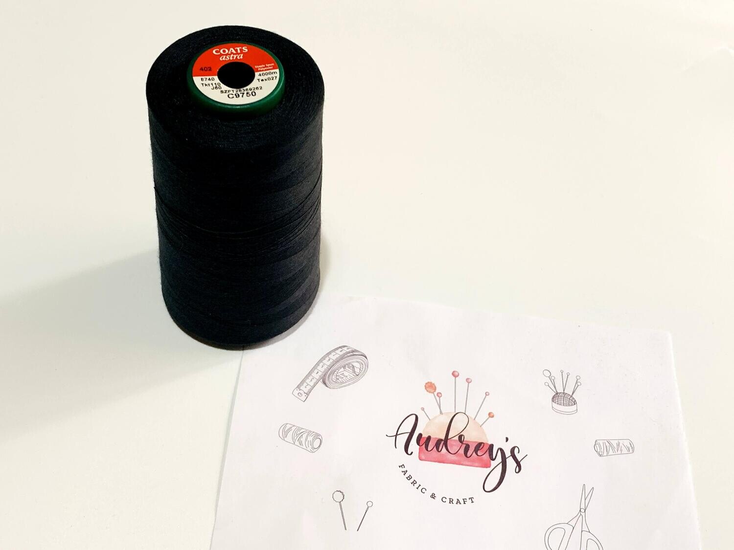 Coats Astra 110 Sewing Thread | C9750 (Charcoal) | 4000m Spool