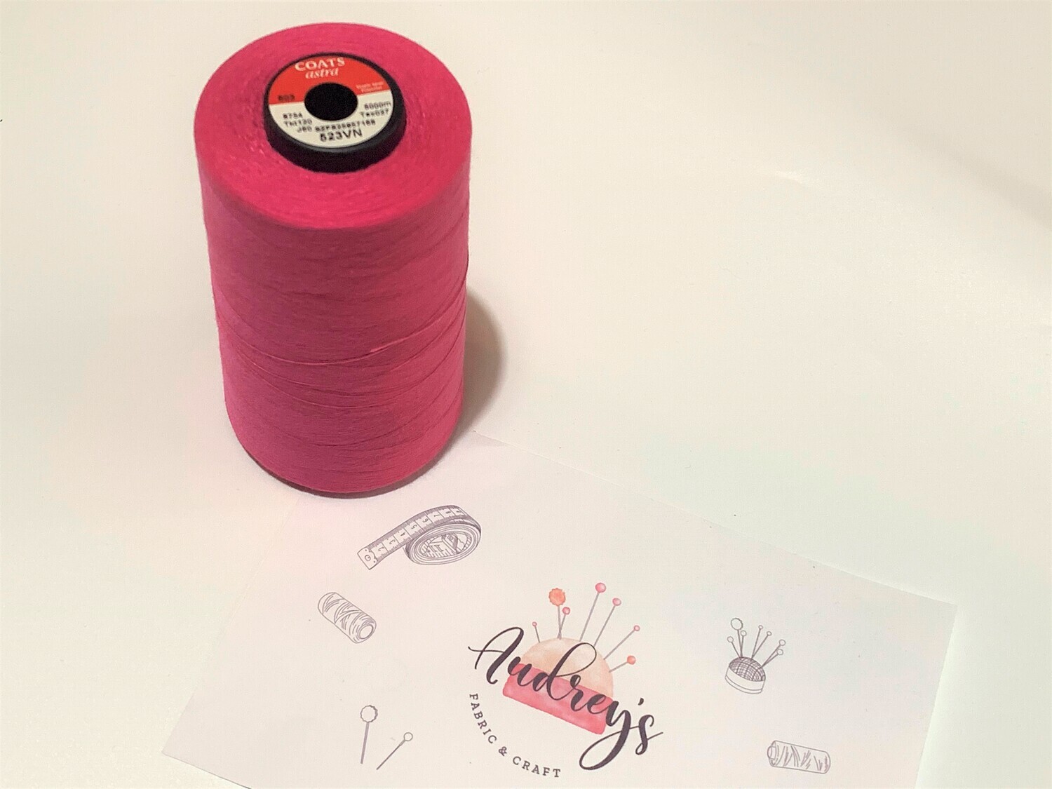 Coats Astra 120 Sewing Thread | 523VN (Magenta) | 5000m Spool