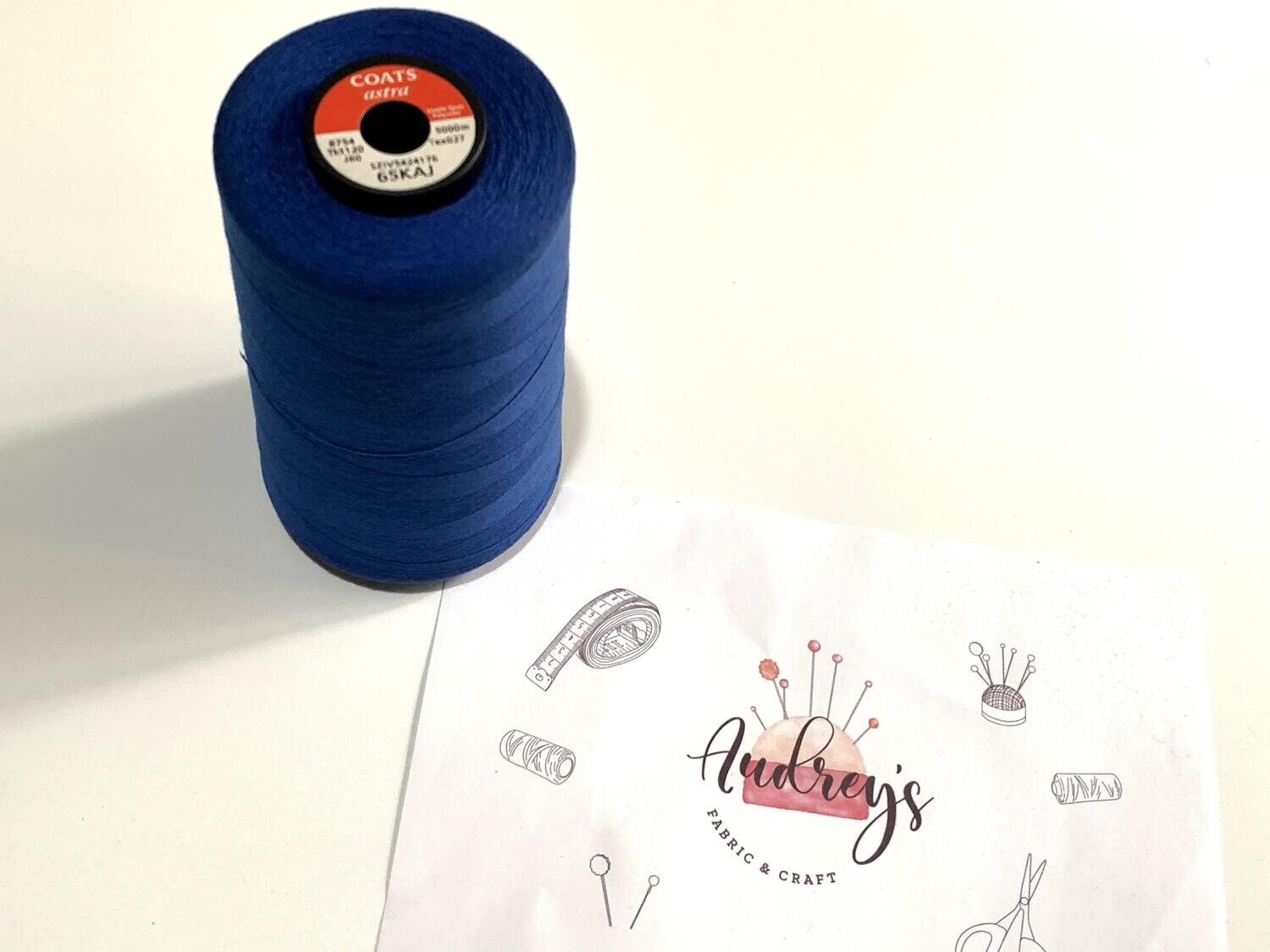 Coats Astra 120 Sewing Thread | 65KAJ (Royal Blue) | 5000m Spool