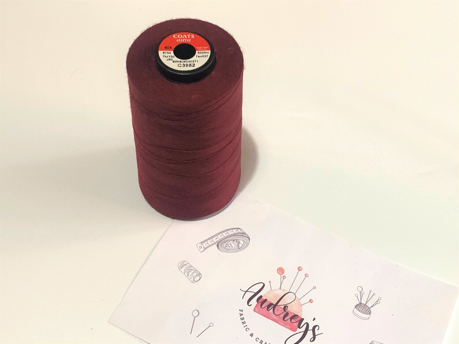 Coats Astra 120 Sewing Thread | C3952 (Maroon) | 5000m Spool