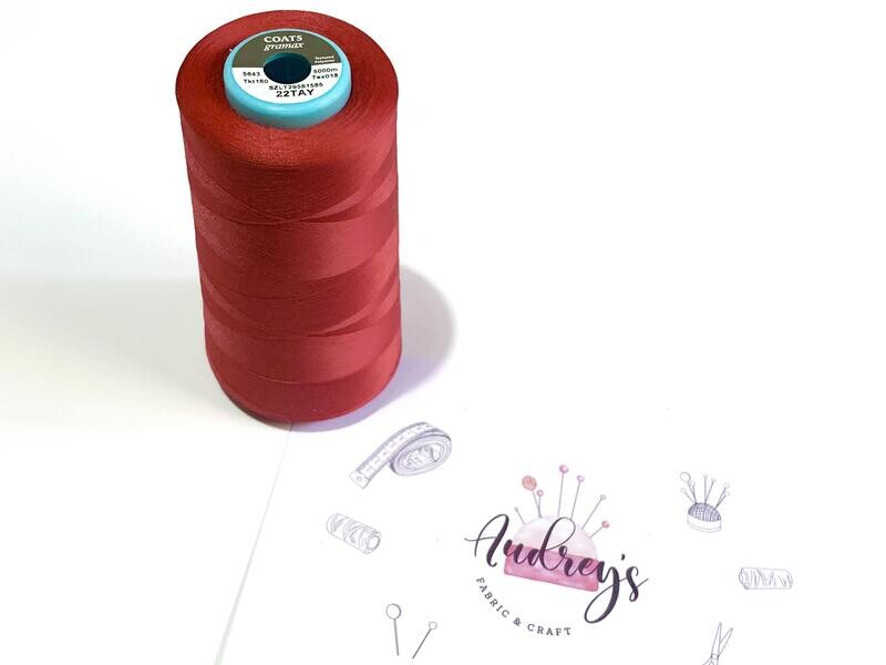 Coats Gramax 160 Overlocker Thread | 22TAY (Ruby) | 5000m Spool