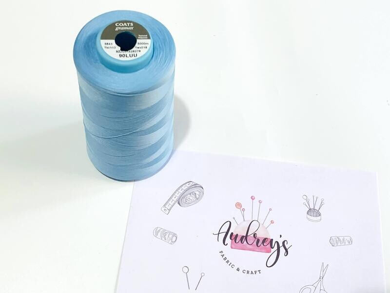 Coats Gramax 160 Overlocker Thread | 90LUU (Sky Blue) | 5000m Spool