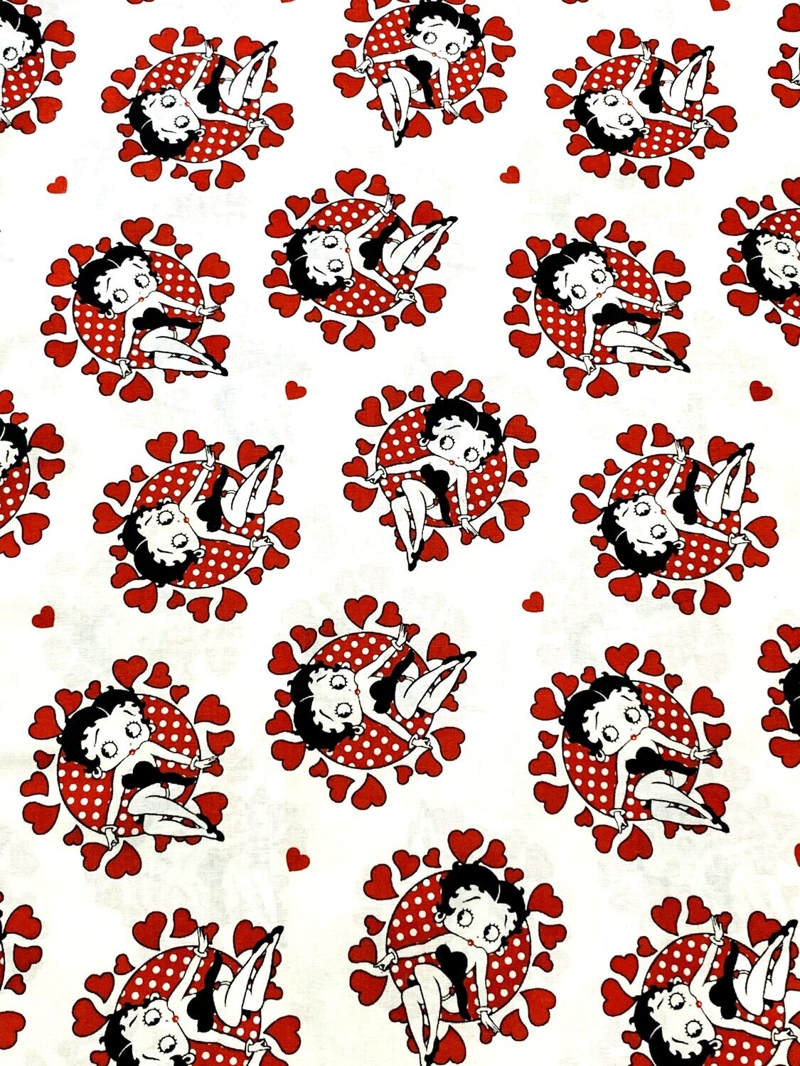 Betty Boop Hearts | Licensed Quilting Cotton | 112cm wide