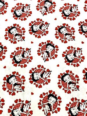 Betty Boop Hearts | Licensed Quilting Cotton | 112cm wide