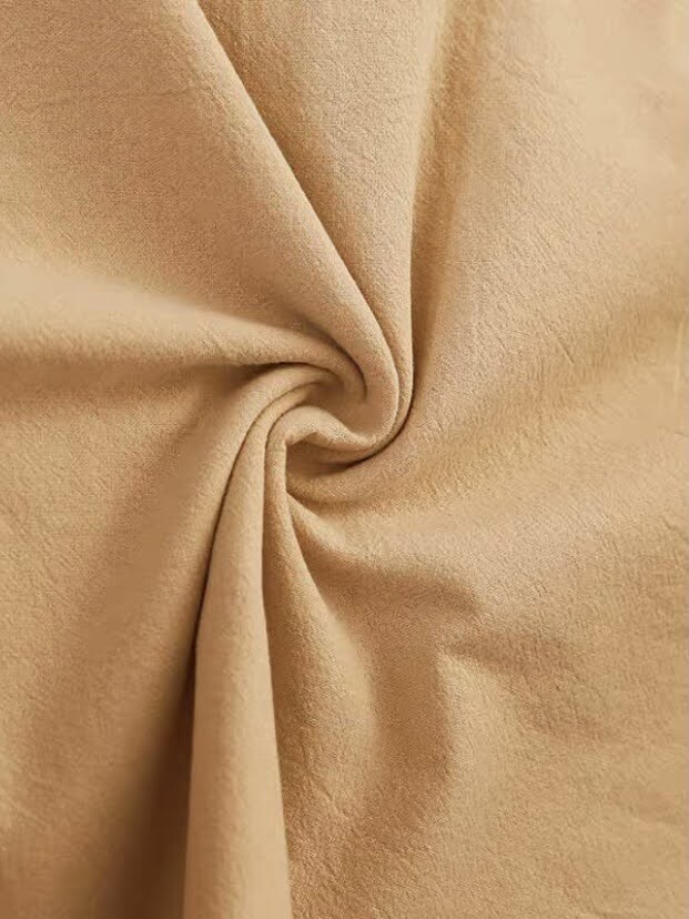 Mustard Tan | Linen-Look Cotton Solid |140cm wide - 0.35m Piece
