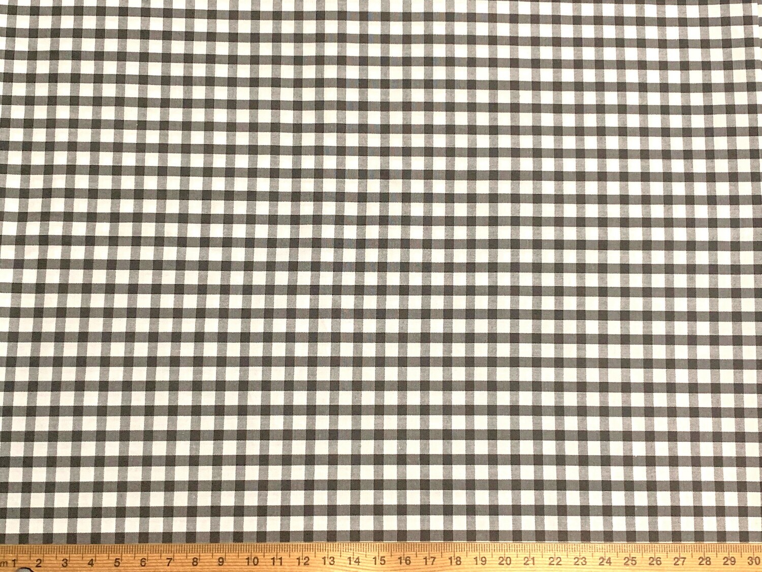 Gingham Grey, 5mm | Yarn Dyed Cotton Woven | 148cm Wide