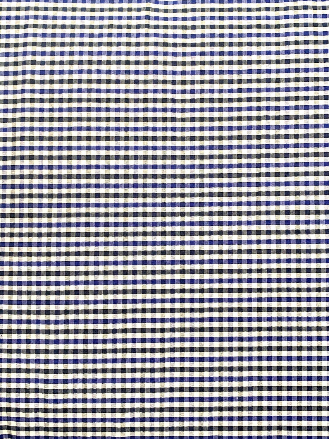 Blue &amp; Black Checks, 3mm | Yarn Dyed Cotton Woven | 148cm Wide