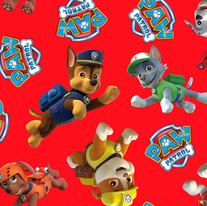 Paw Patrol Toss Red | Licensed Quilting Cotton | 112cm wide